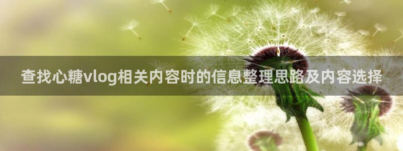 糖心vlog破解版:查找心糖vlog相关内容时的信息整理思路及内容选择